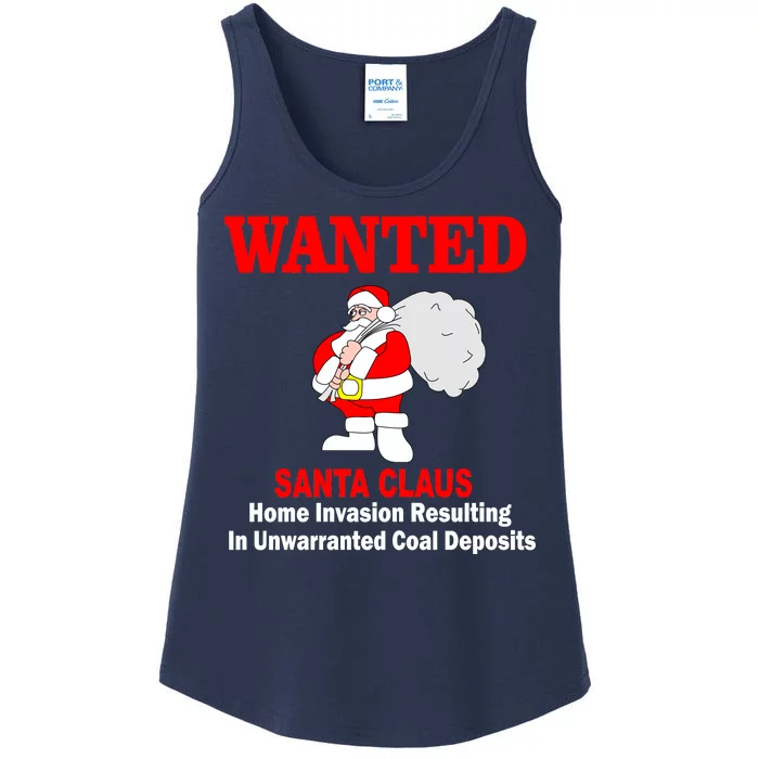 Wanted Santa Claus Home Invasion Ladies Essential Tank