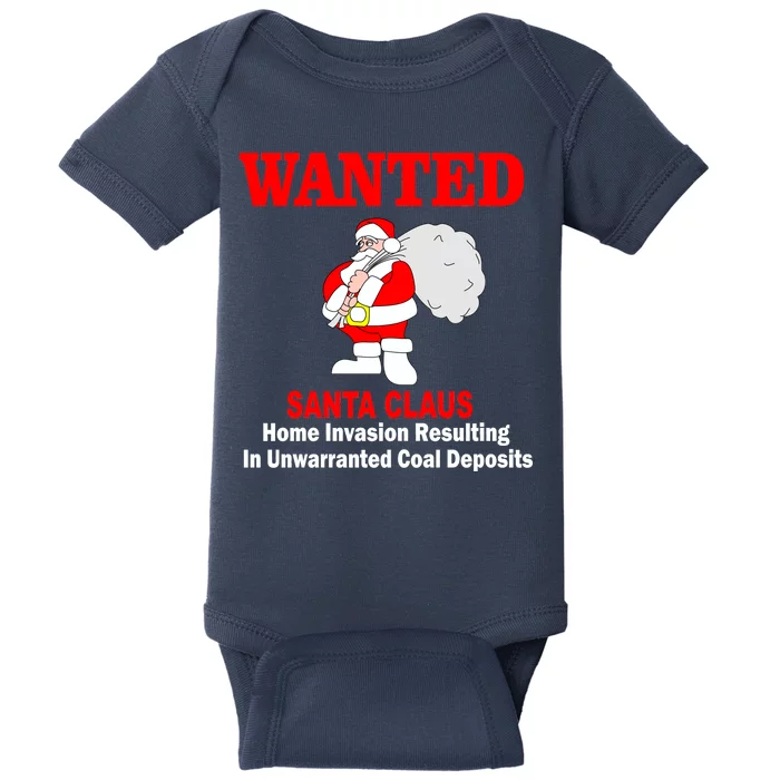 Wanted Santa Claus Home Invasion Baby Bodysuit