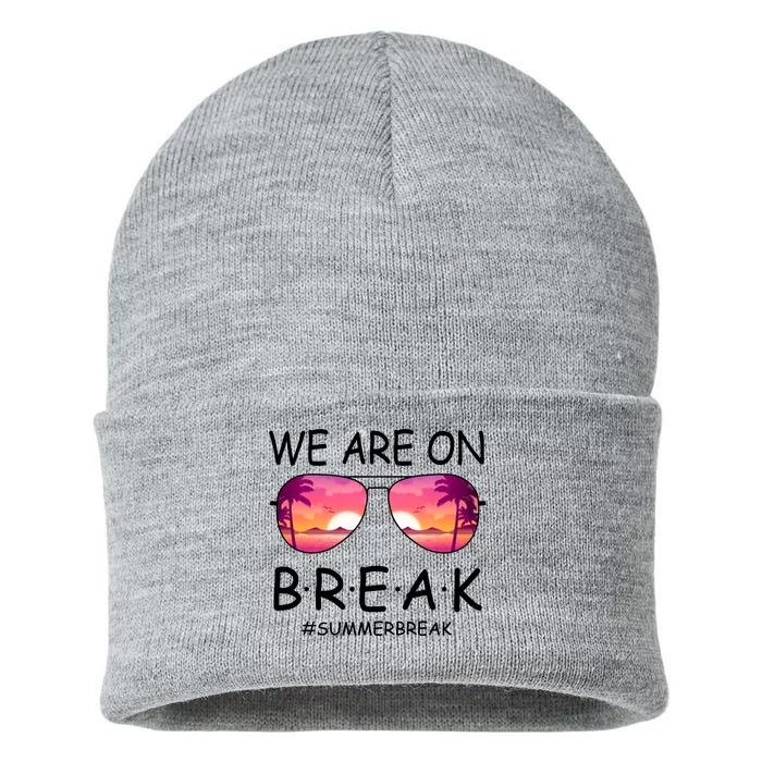 We Are On Break Summer Break Tropical Sustainable Knit Beanie