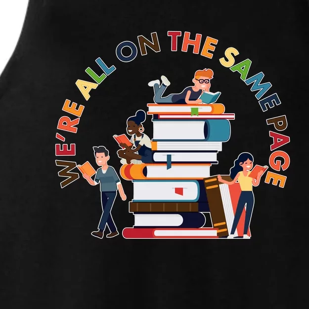 Were All One The Same Page Library Reading Fan Book Lover Ladies Tri-Blend Wicking Tank