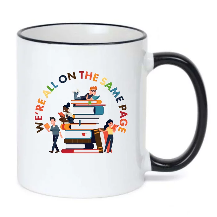 Were All One The Same Page Library Reading Fan Book Lover Black Color Changing Mug