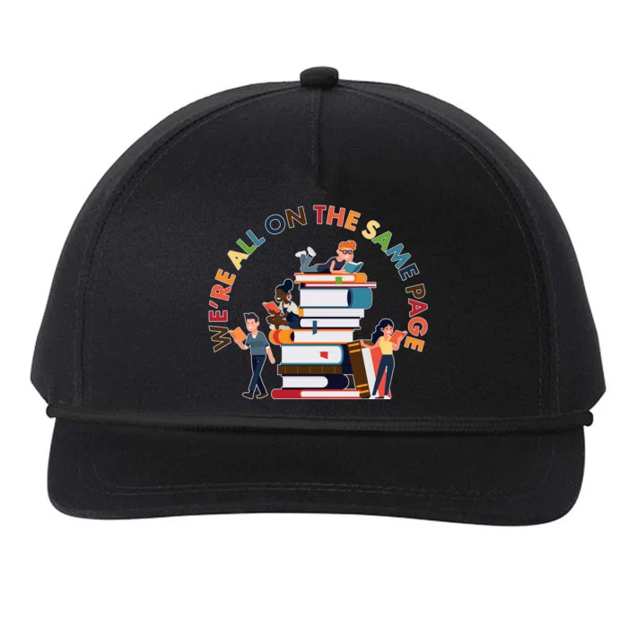 Were All One The Same Page Library Reading Fan Book Lover Snapback Five-Panel Rope Hat