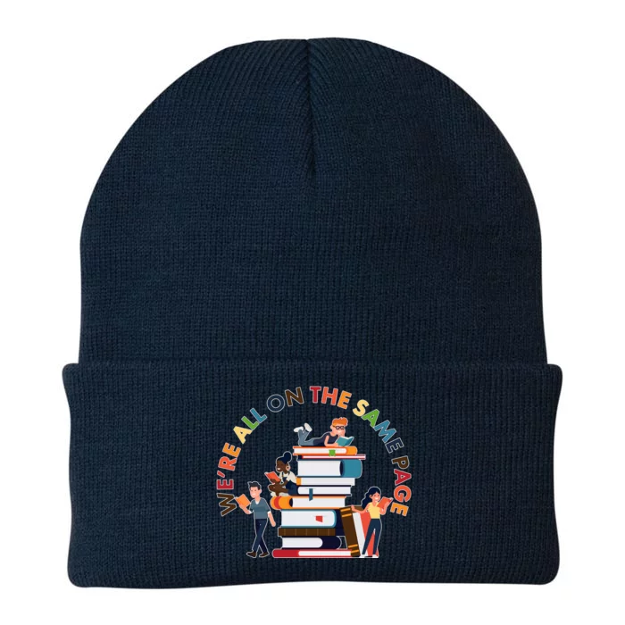 Were All One The Same Page Library Reading Fan Book Lover Knit Cap Winter Beanie