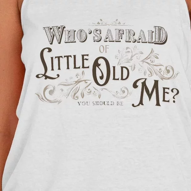 WhoS Afraid Of Little Funny Old Me Women's Knotted Racerback Tank