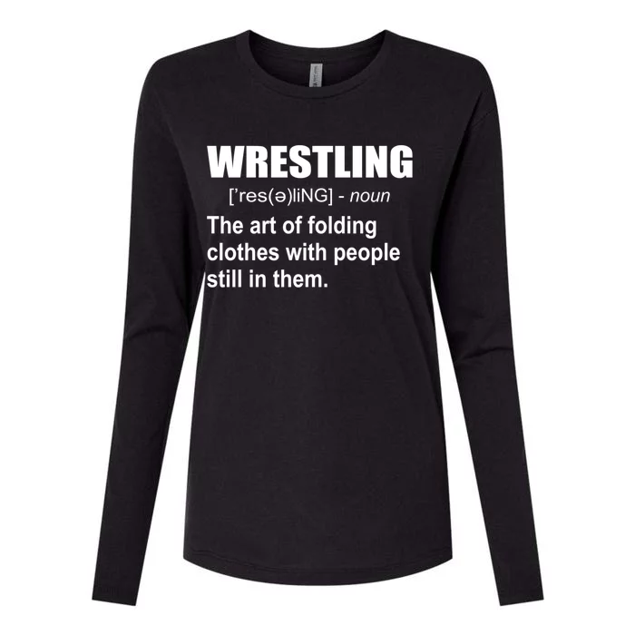 Wrestling Art Of Folding Clothes With People Still In Them Gift Womens Cotton Relaxed Long Sleeve T-Shirt