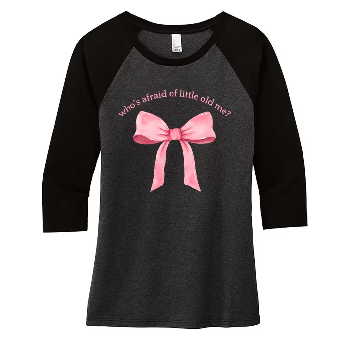 Whos Afraid Of Little Old Me Bow Tie Ttpd Women's Tri-Blend 3/4-Sleeve Raglan Shirt