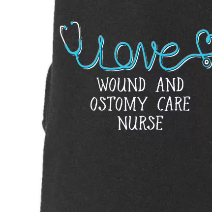 Wound And Ostomy Care Nurse Stethoscope Scripted Wit Doggie 3-End Fleece Hoodie