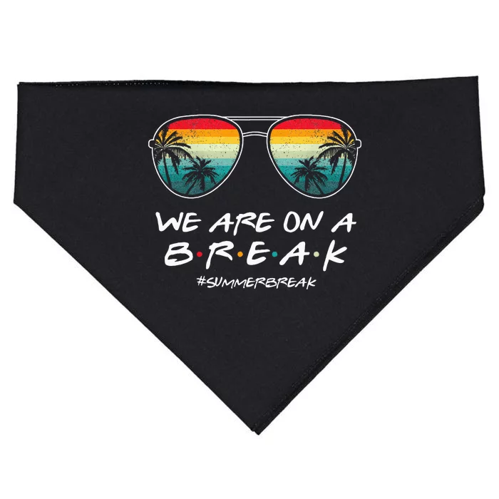 We Are On A Break Summer Break Boho Rainbow USA-Made Doggie Bandana