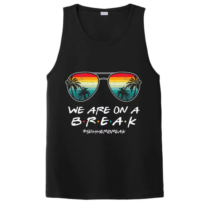 We Are On A Break Summer Break Boho Rainbow Performance Tank