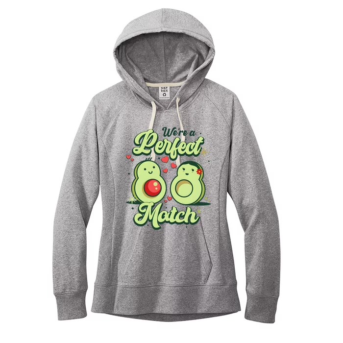 We A Perfect Match Happy Valentines Day Couples Avocado Women's Fleece Hoodie