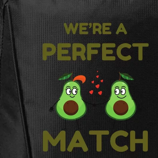 We’re A Perfect Match Avocado Funny Valentines Day Couples City Backpack