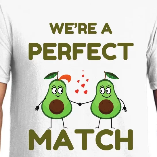 We’re A Perfect Match Avocado Funny Valentines Day Couples Pajama Set