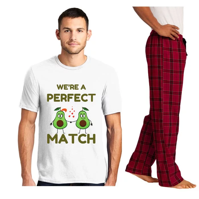 We’re A Perfect Match Avocado Funny Valentines Day Couples Pajama Set