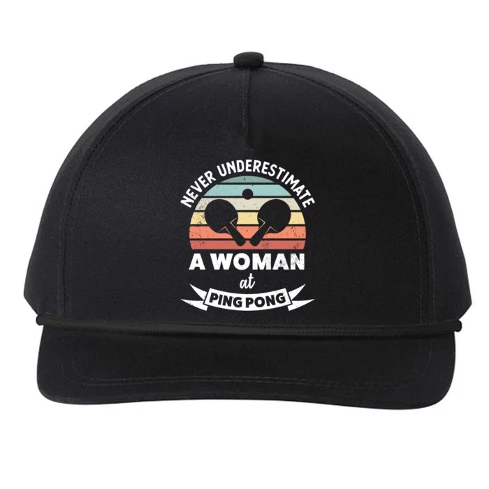 Wo At Pinggiftpong Funny Table Tennis Gift Mom Great Gift Snapback Five-Panel Rope Hat