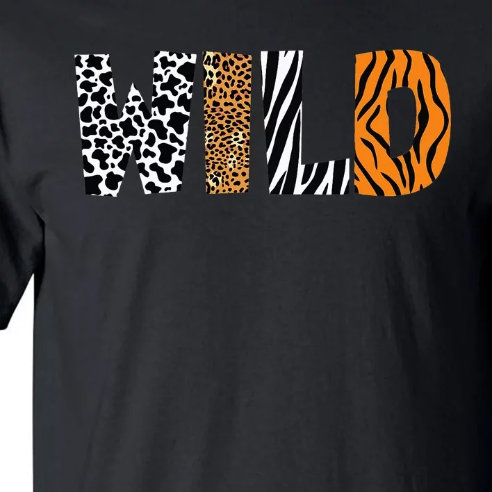 Wild Animal Pattern Cow Leopard Zebra Tiger Animal Print Tall T-Shirt