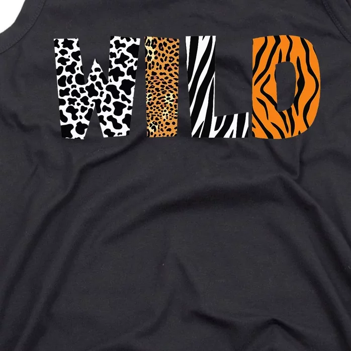 Wild Animal Pattern Cow Leopard Zebra Tiger Animal Print Tank Top