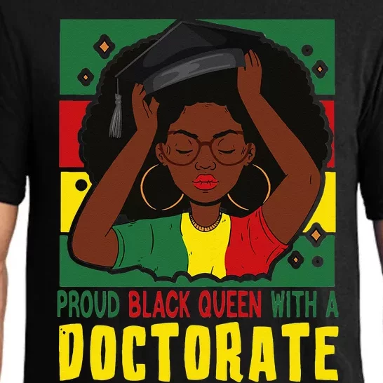 Womens Afro Proud Black Queen With PhD Graduation Doctorate Pajama Set