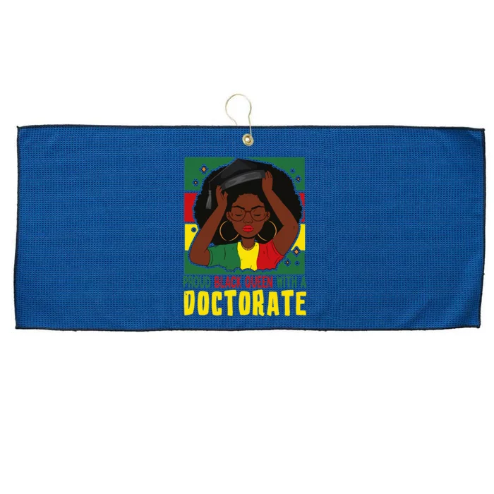 Womens Afro Proud Black Queen With PhD Graduation Doctorate Large Microfiber Waffle Golf Towel