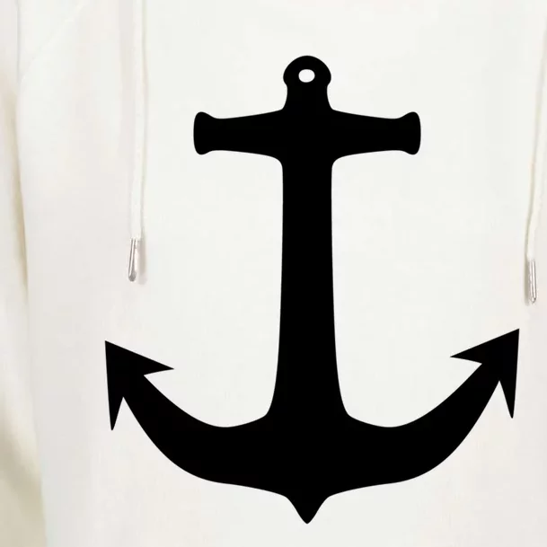 White Anchor Preppy Nautical Boating Meaningful Gift Womens Funnel Neck Pullover Hood