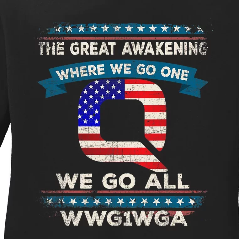 We Are Q | QAnon Flag WWG1WGA Q Anon Ladies Long Sleeve Shirt