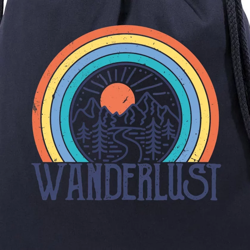 Wander-lust Adventure Road Trip Vacation Travelling Tee Drawstring Bag