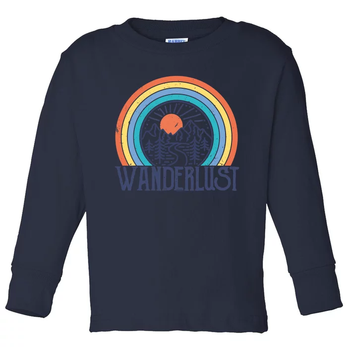 Wander-lust Adventure Road Trip Vacation Travelling Tee Toddler Long Sleeve Shirt