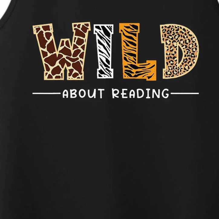 Wild About Reading Books Lovers Library Day English Teacher Performance Tank