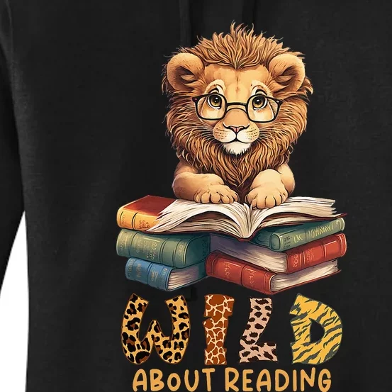 Wild about reading, reading Books And Bookworm Library day Women's Pullover Hoodie