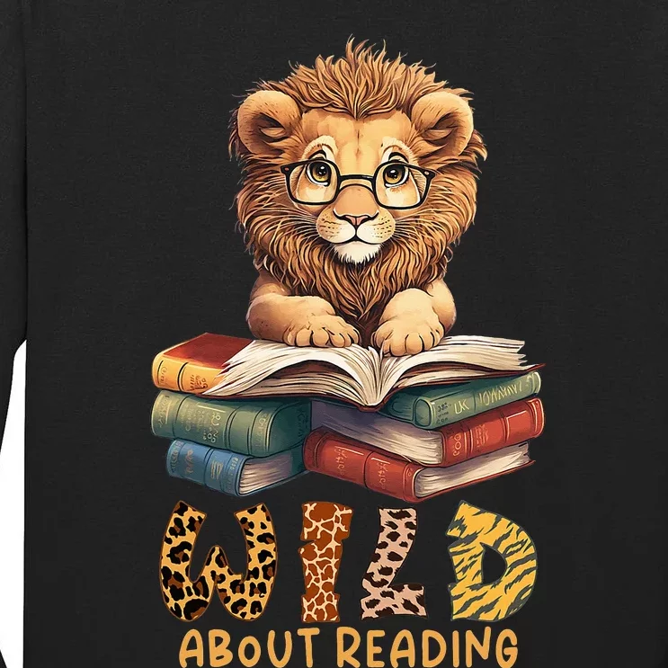 Wild about reading, reading Books And Bookworm Library day Tall Long Sleeve T-Shirt