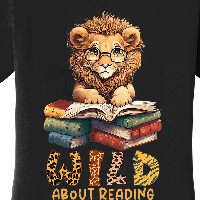 Wild about reading, reading Books And Bookworm Library day Women's T-Shirt