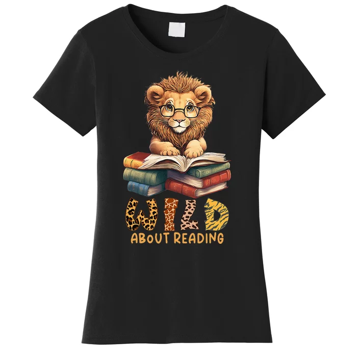 Wild about reading, reading Books And Bookworm Library day Women's T-Shirt