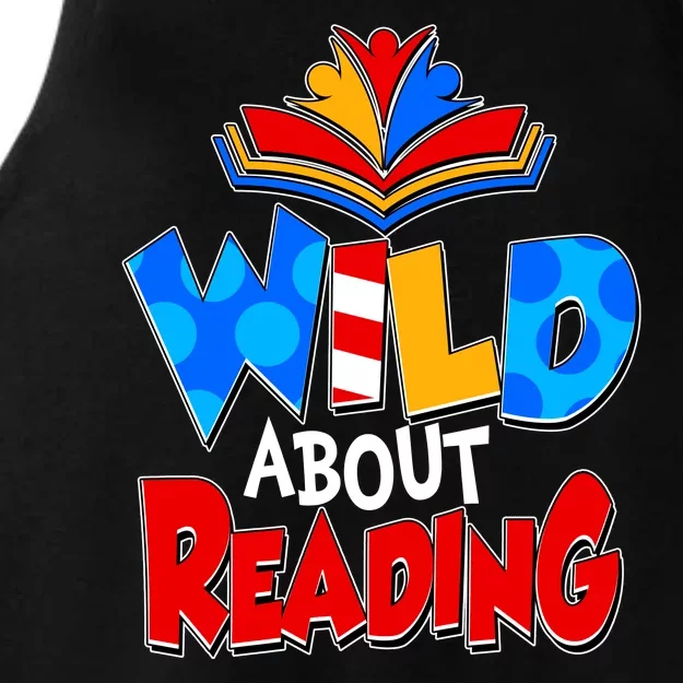 Wild About Reading Book Lover Reading Fan Ladies Tri-Blend Wicking Tank