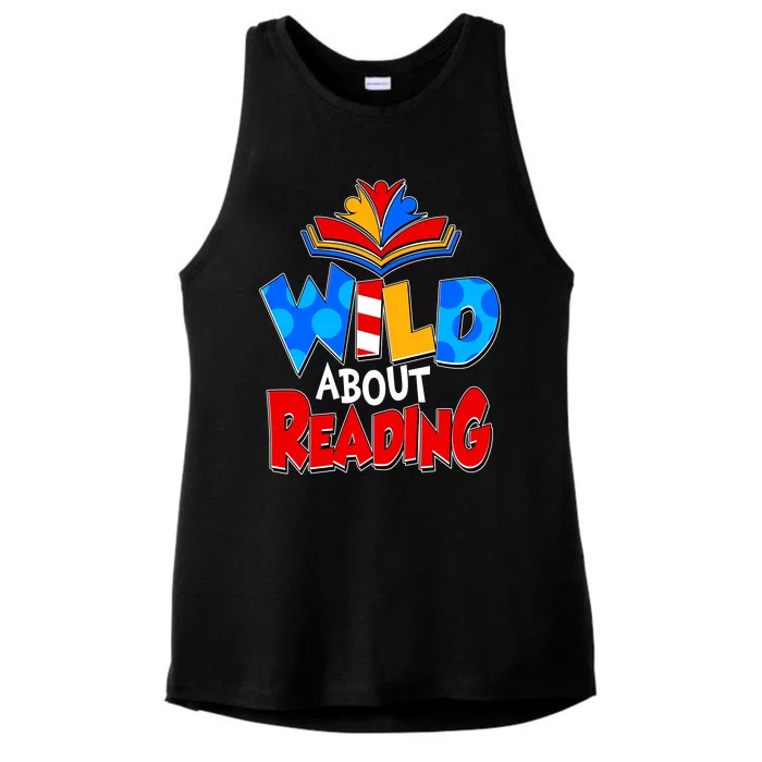 Wild About Reading Book Lover Reading Fan Ladies Tri-Blend Wicking Tank