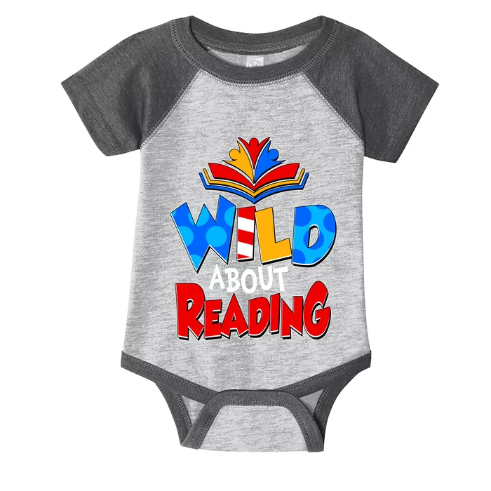 Wild About Reading Book Lover Reading Fan Infant Baby Jersey Bodysuit