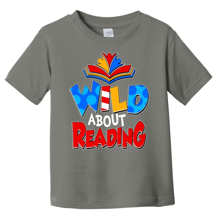 Wild About Reading Book Lover Reading Fan Toddler T-Shirt