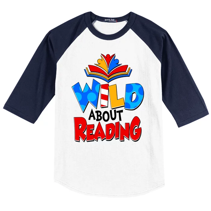 Wild About Reading Book Lover Reading Fan Baseball Sleeve Shirt