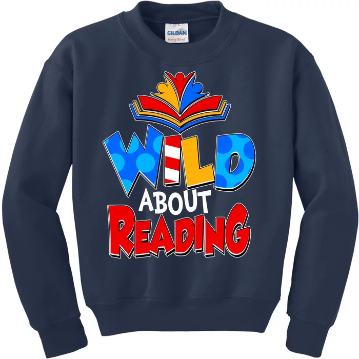 Wild About Reading Book Lover Reading Fan Kids Sweatshirt