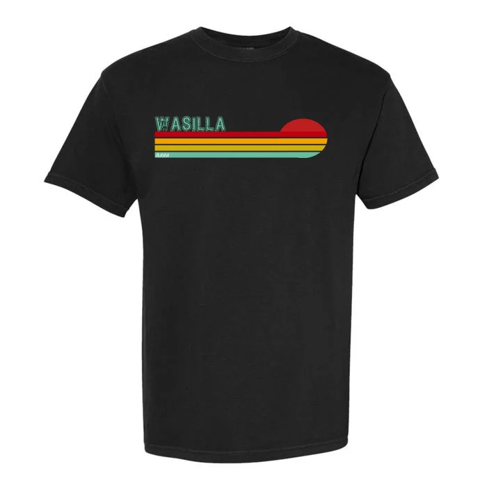 Wasilla Alaska Retro Sunset Garment-Dyed Heavyweight T-Shirt