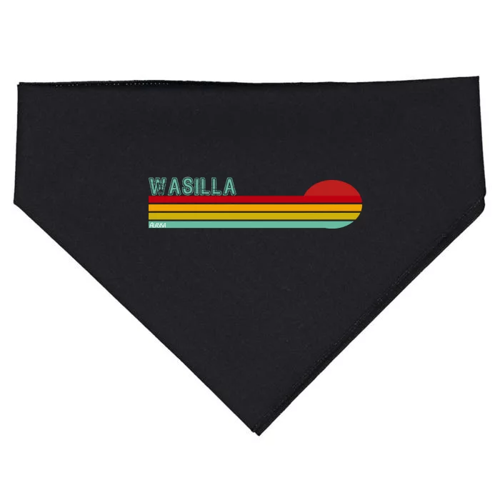 Wasilla Alaska Retro Sunset USA-Made Doggie Bandana