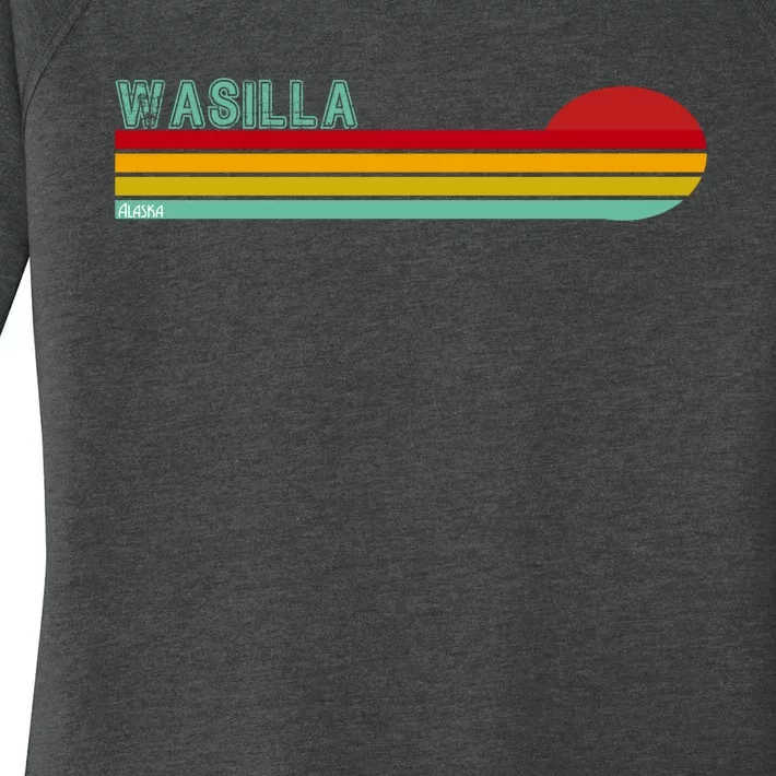 Wasilla Alaska Retro Sunset Women's Perfect Tri Tunic Long Sleeve Shirt