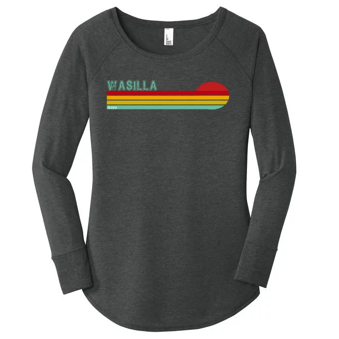 Wasilla Alaska Retro Sunset Women's Perfect Tri Tunic Long Sleeve Shirt