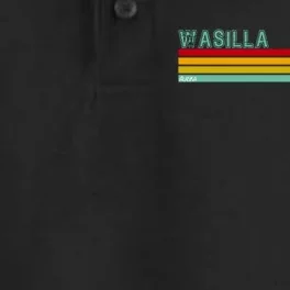 Wasilla Alaska Retro Sunset Dry Zone Grid Performance Polo