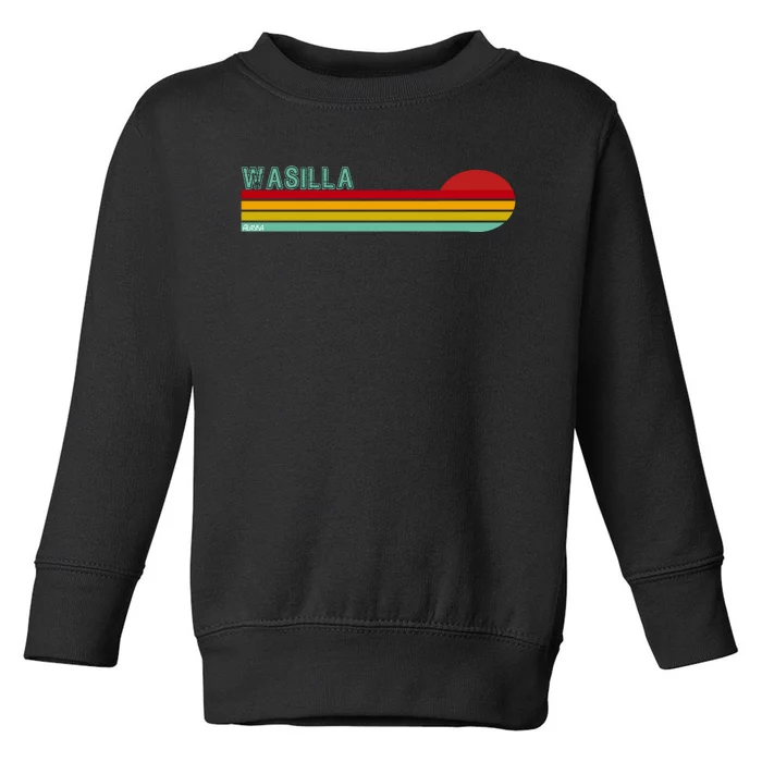 Wasilla Alaska Retro Sunset Toddler Sweatshirt