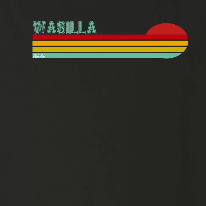 Wasilla Alaska Retro Sunset Toddler Long Sleeve Shirt