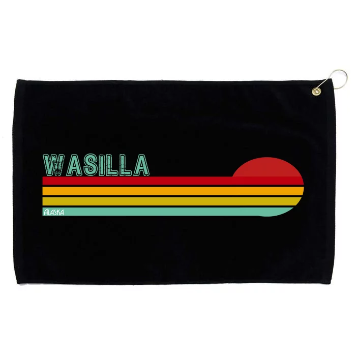 Wasilla Alaska Retro Sunset Grommeted Golf Towel