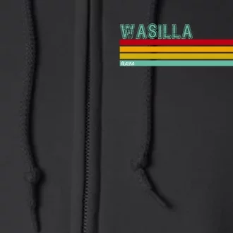 Wasilla Alaska Retro Sunset Full Zip Hoodie