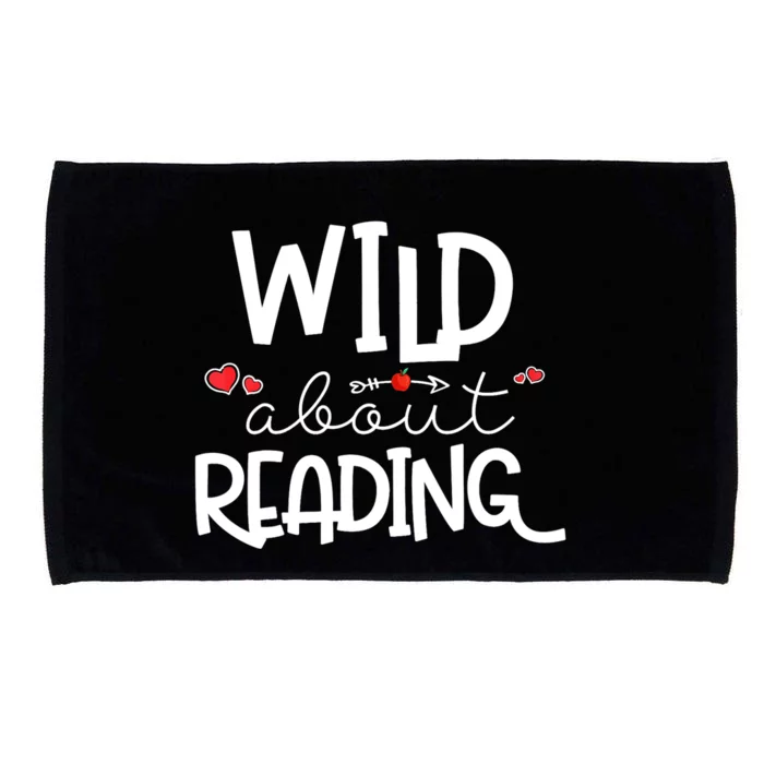 Wild About Reading With Heart Reading Books And Bookworm Microfiber Hand Towel