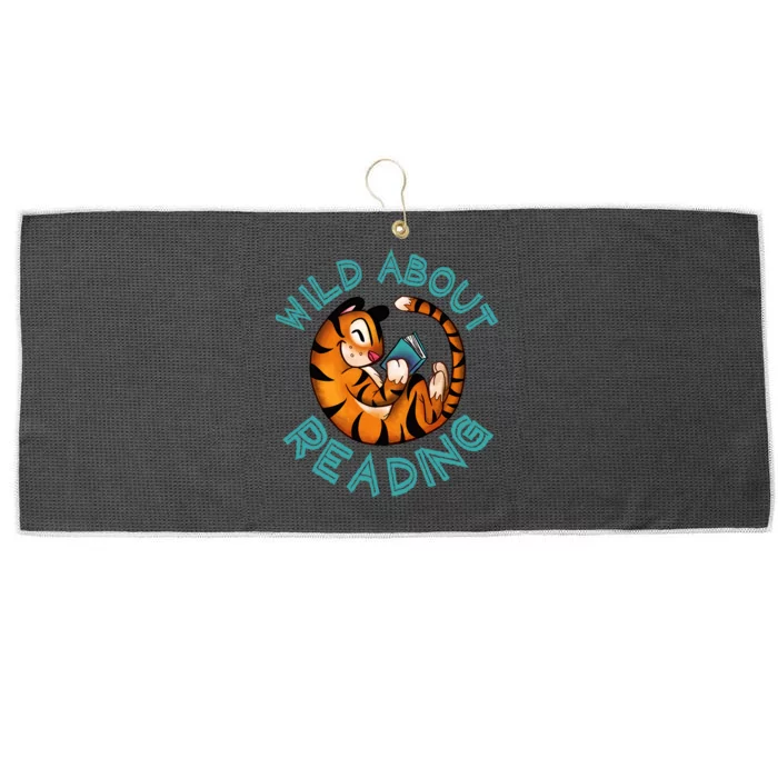 Wild About Reading Tiger Large Microfiber Waffle Golf Towel