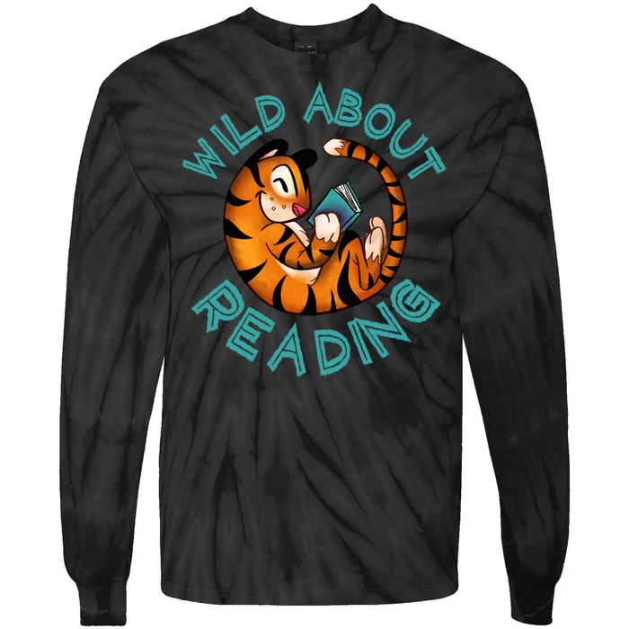 Wild About Reading Tiger Tie-Dye Long Sleeve Shirt