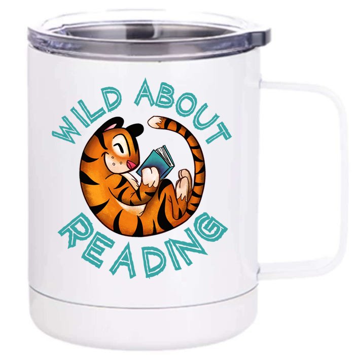 Wild About Reading Tiger Front & Back 12oz Stainless Steel Tumbler Cup